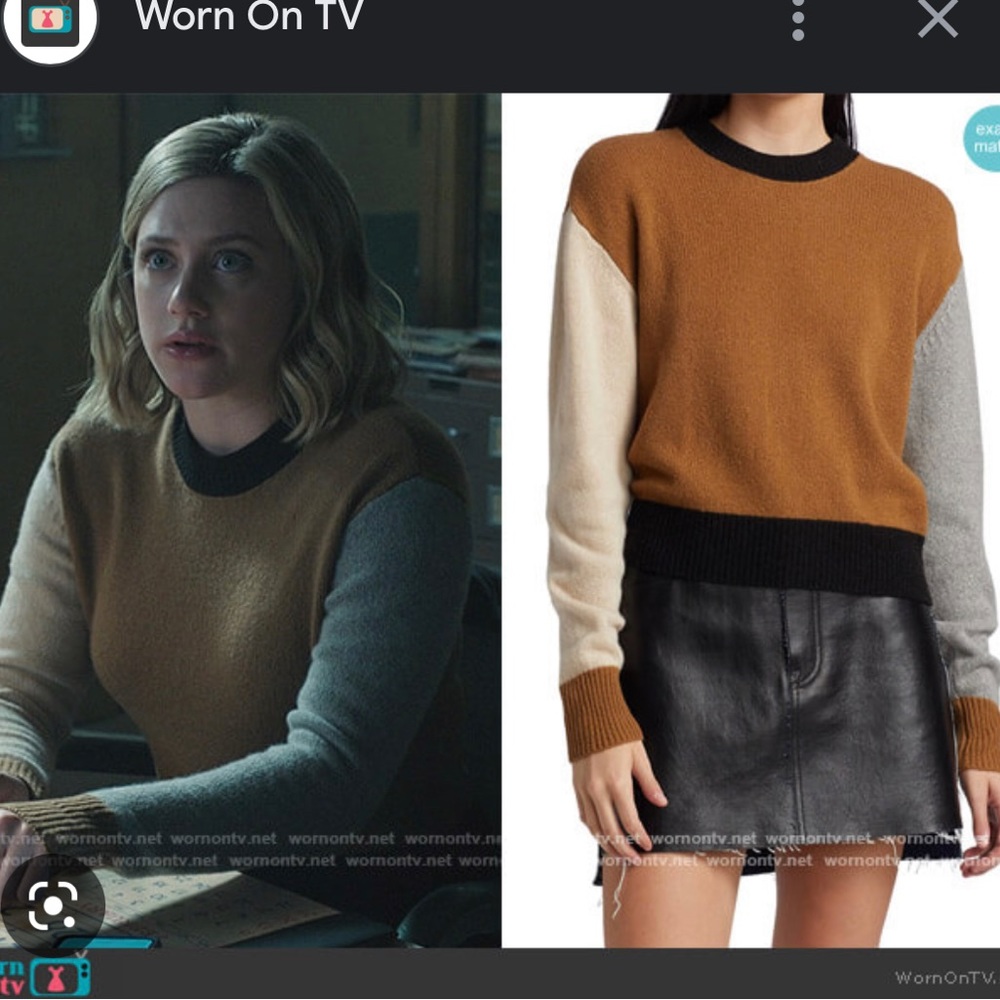 Frame colorbock cashmere sweater NWOT